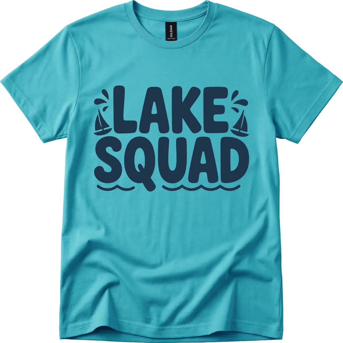 Lake Squad Graphic Design T-Shirt in Tropical Blue