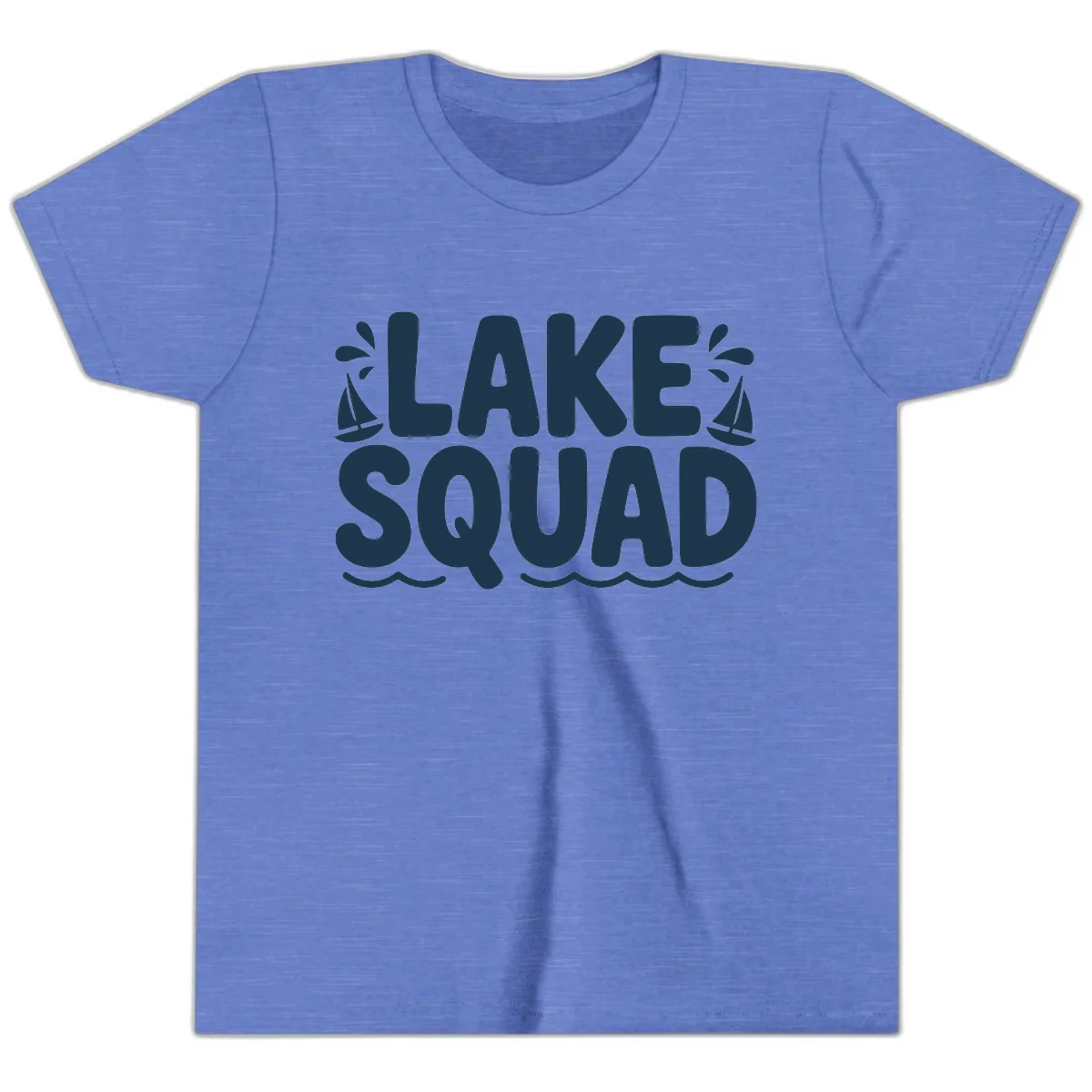 Lake Squad Graphic Design Youth T-Shirt in Heather Columbia Blue