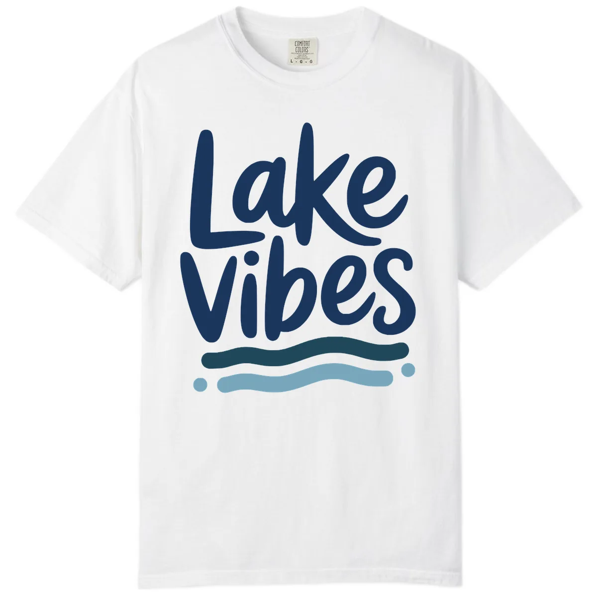 Lake Vibes Typography Design Comfort Color in White