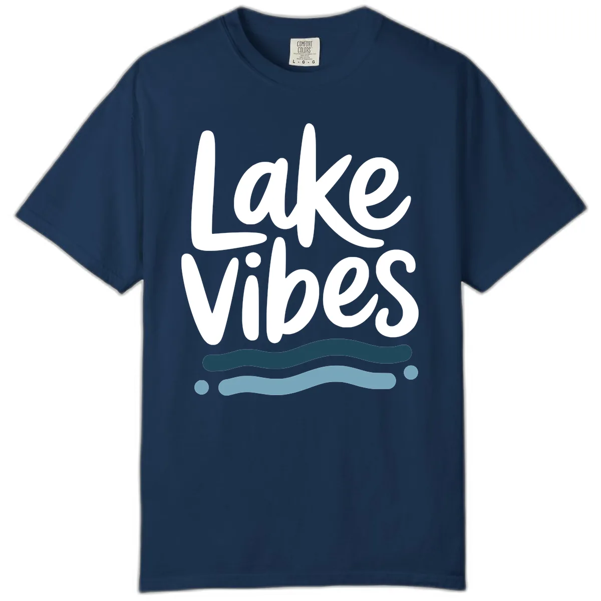 Lake Vibes Typography Design Comfort Color in Navy