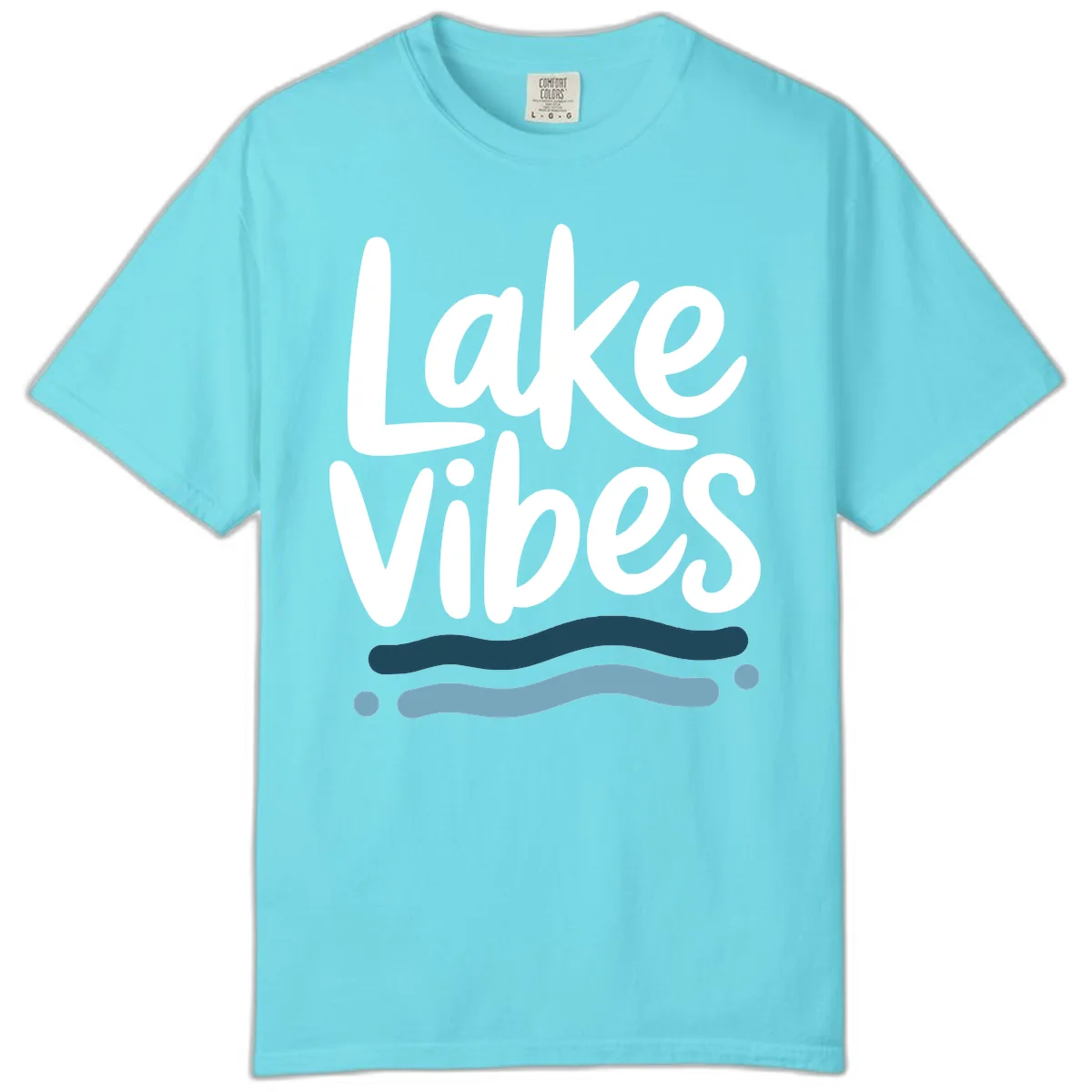 Lake Vibes Typography Design Comfort Color in Lagoon Blue