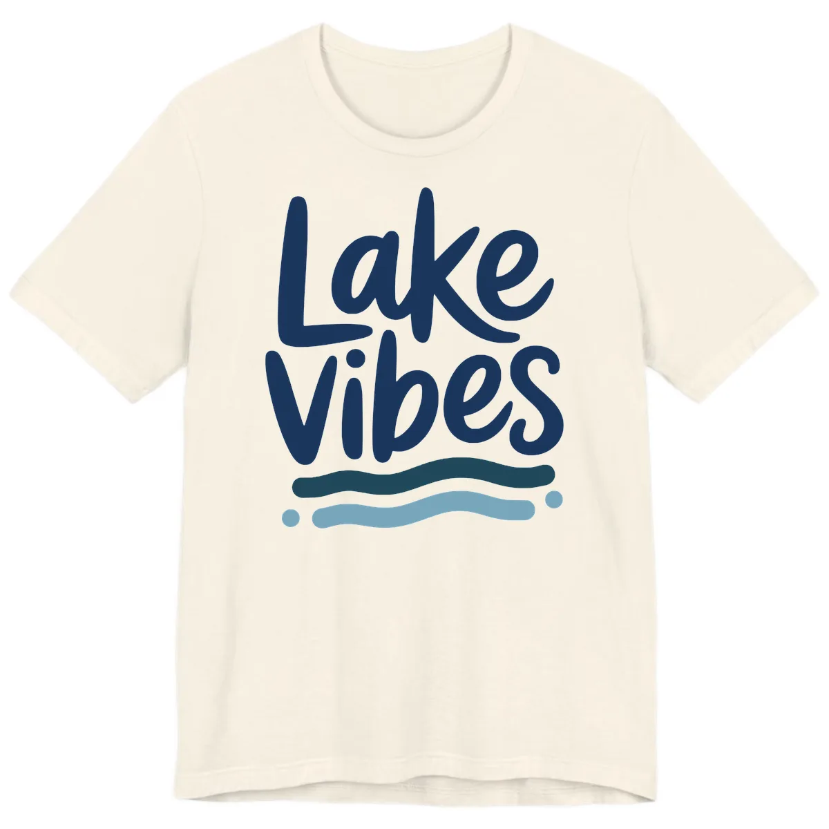Lake Vibes Typography Design Premium T-Shirt in Natural