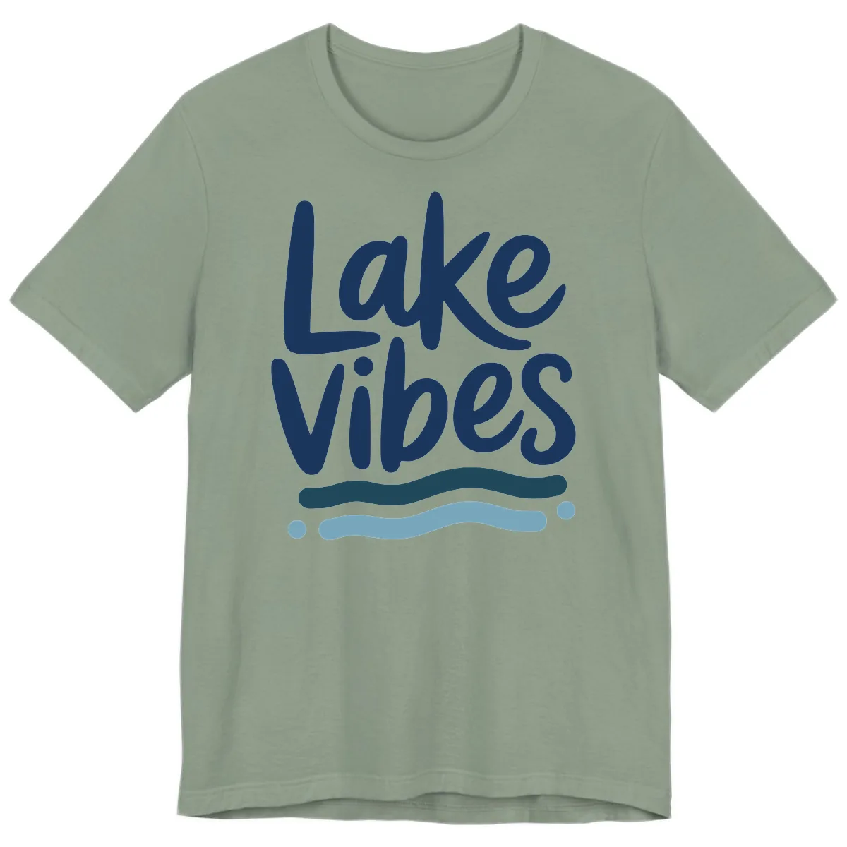 Lake Vibes Typography Design Premium T-Shirt in Sage