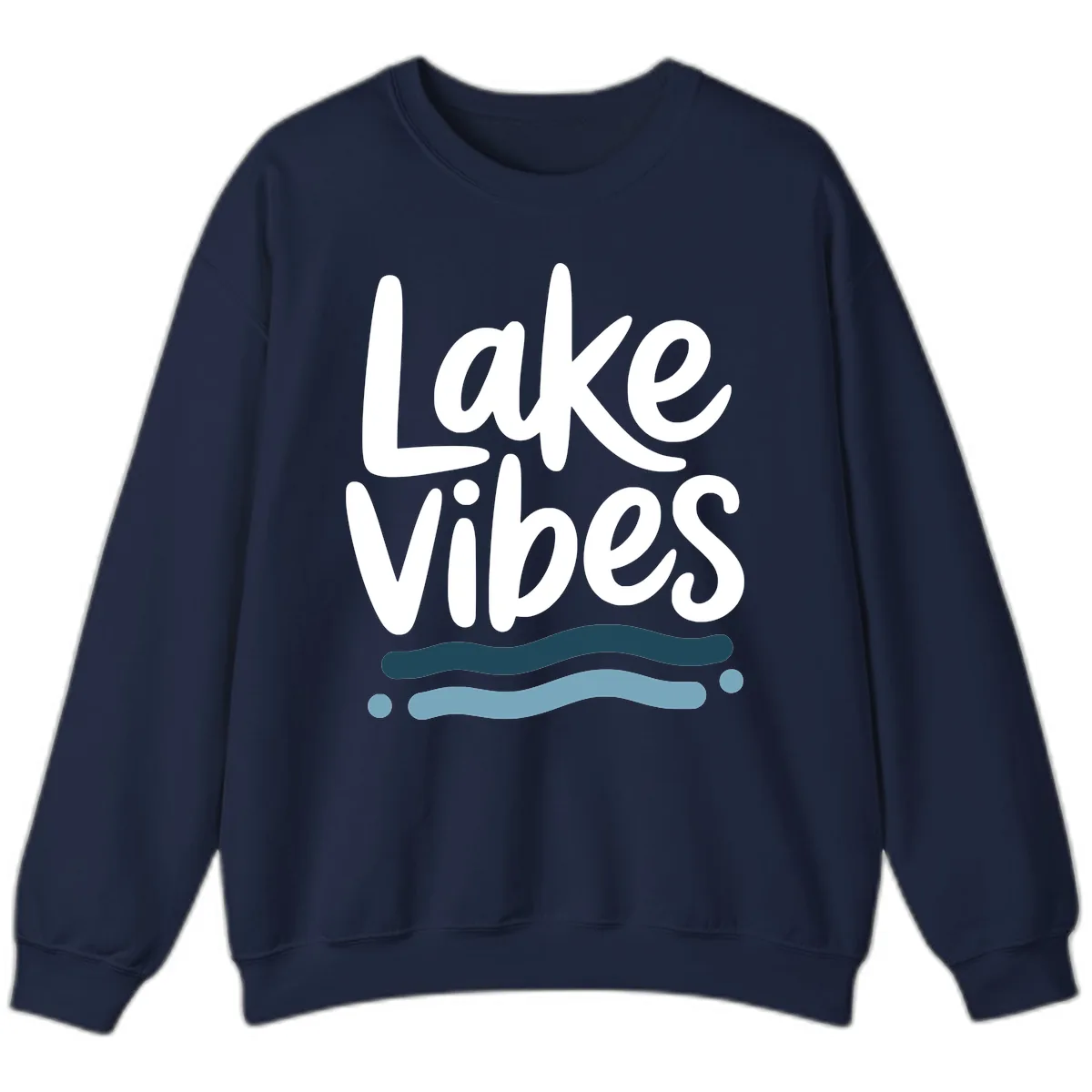 Lake Vibes Typography Design Sweatshirt in Navy