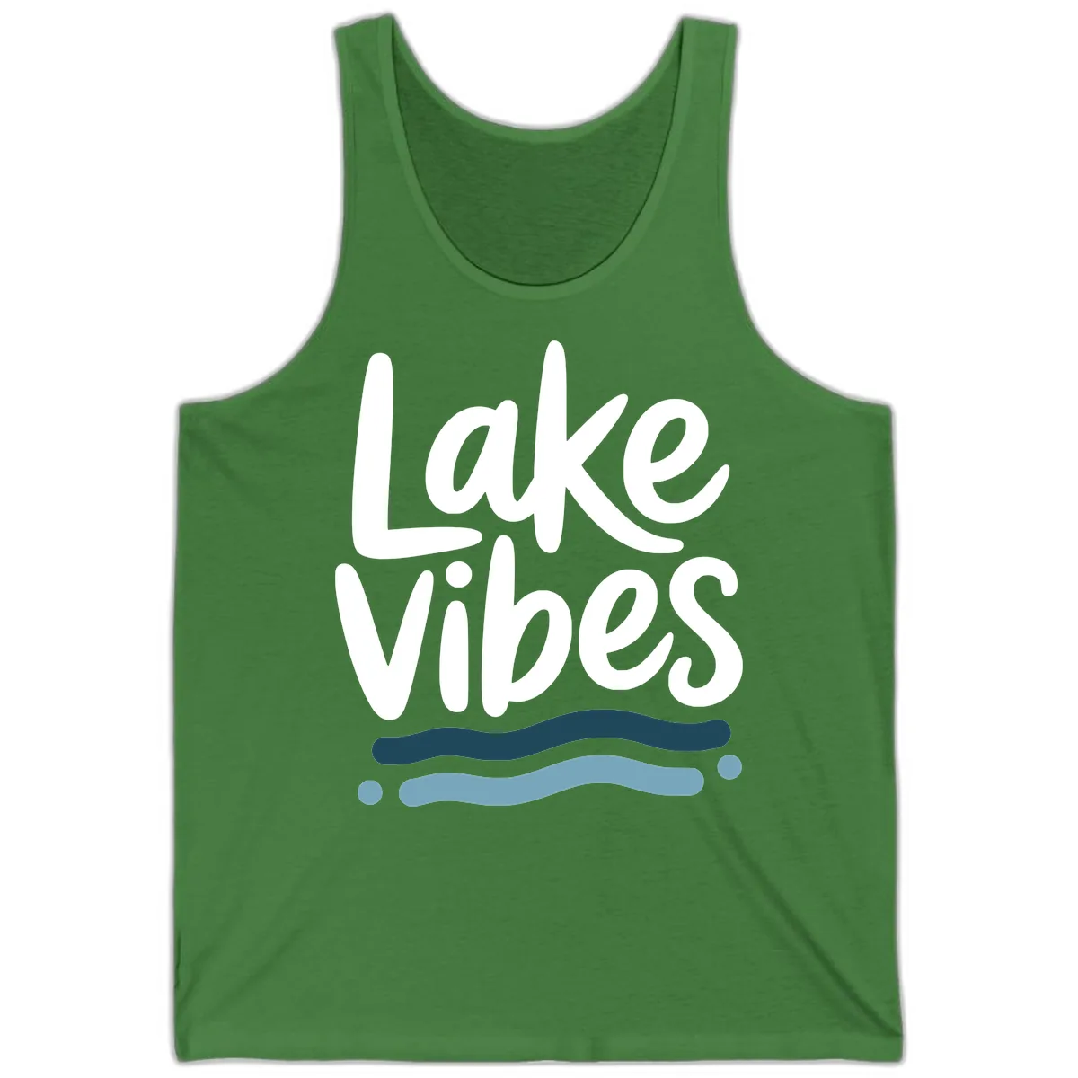 Lake Vibes Typography Design Tank in Leaf