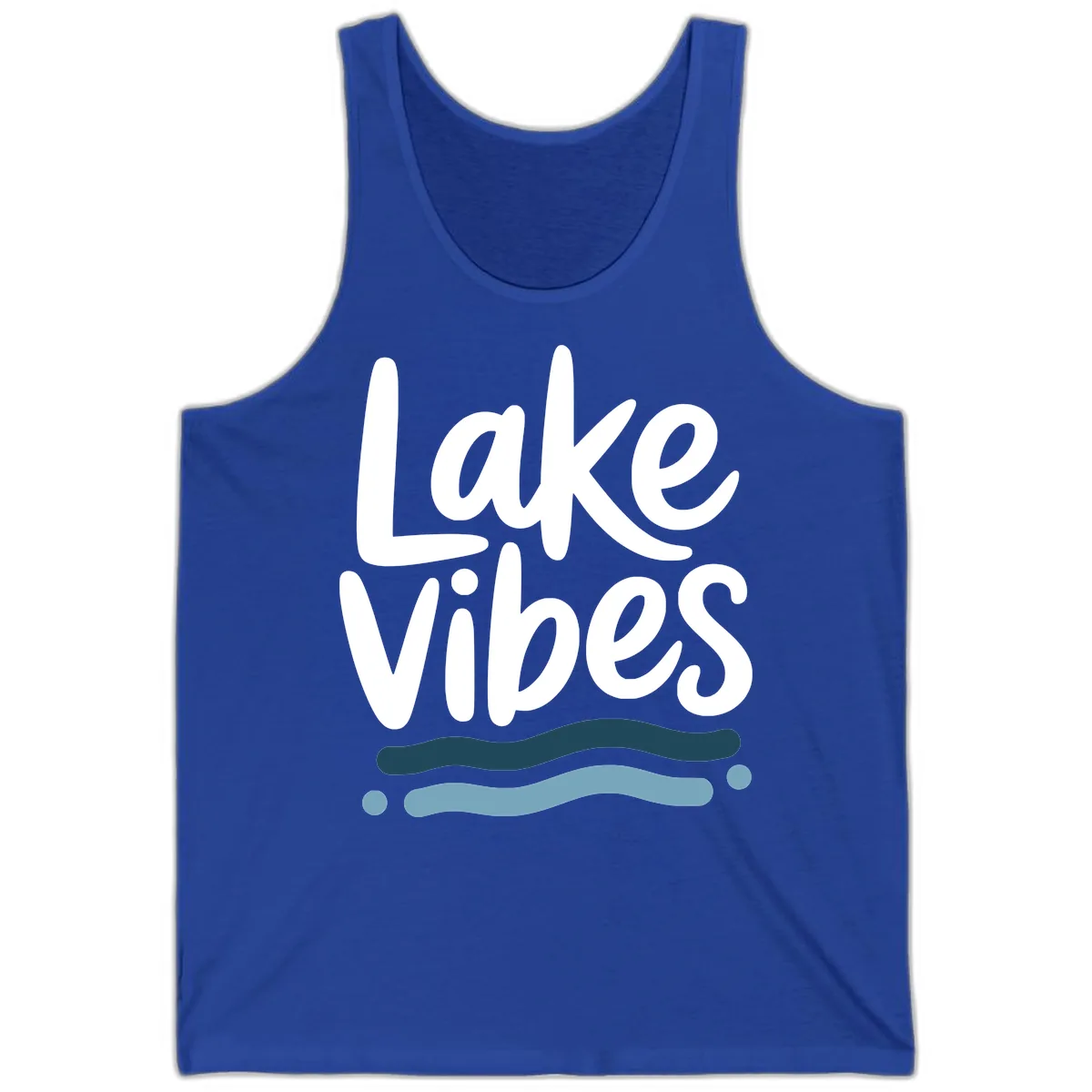 Lake Vibes Typography Design Tank in True Royal