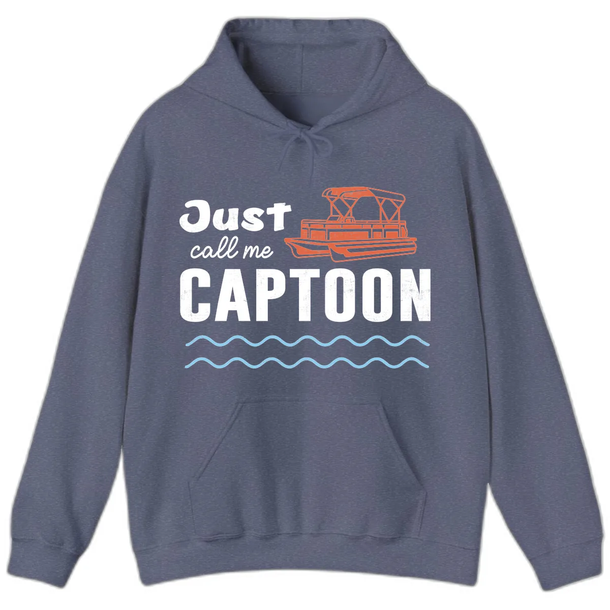 Just Call Me Captoon Hoodie in Heather Navy