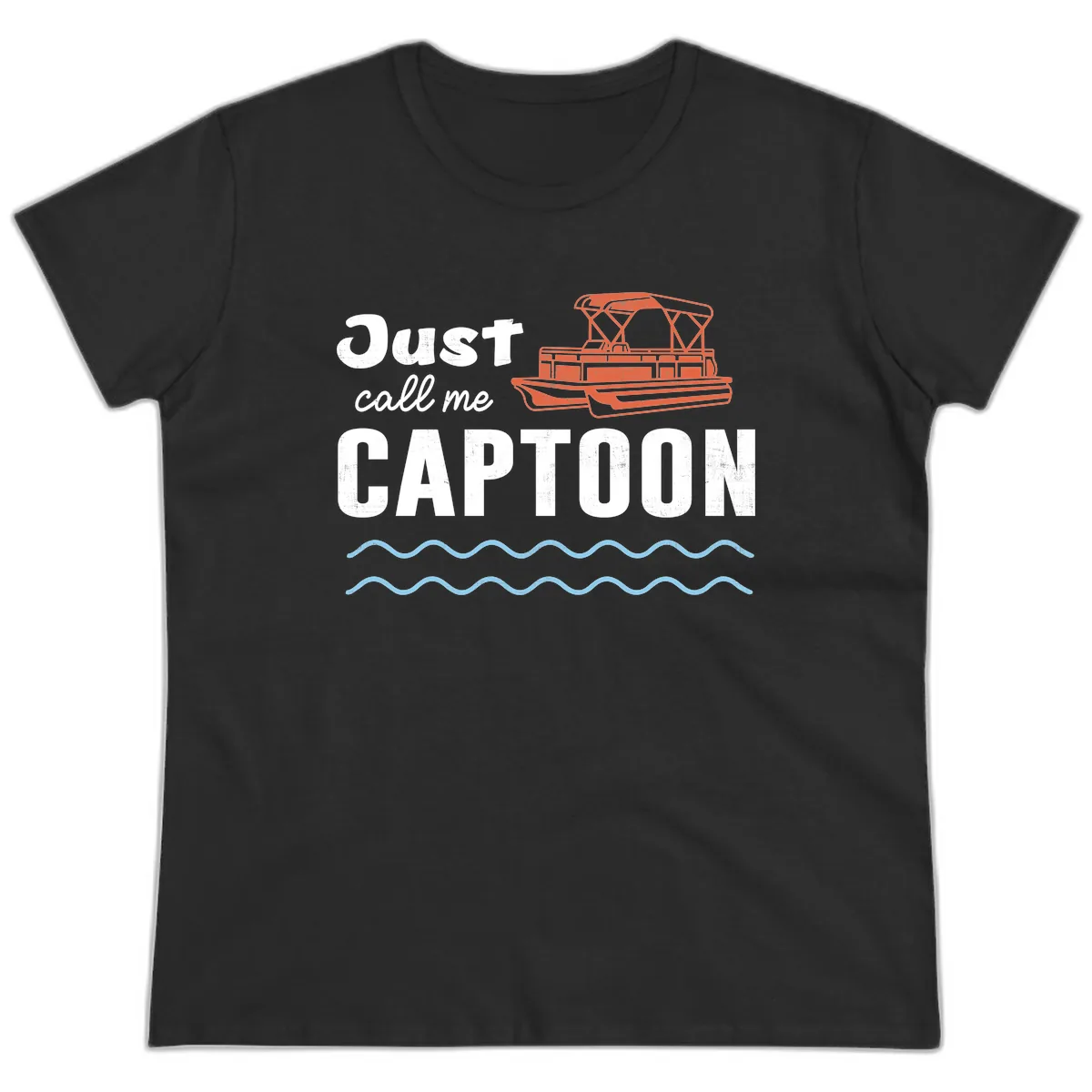 Just Call Me Captoon Ladies Tee in Black