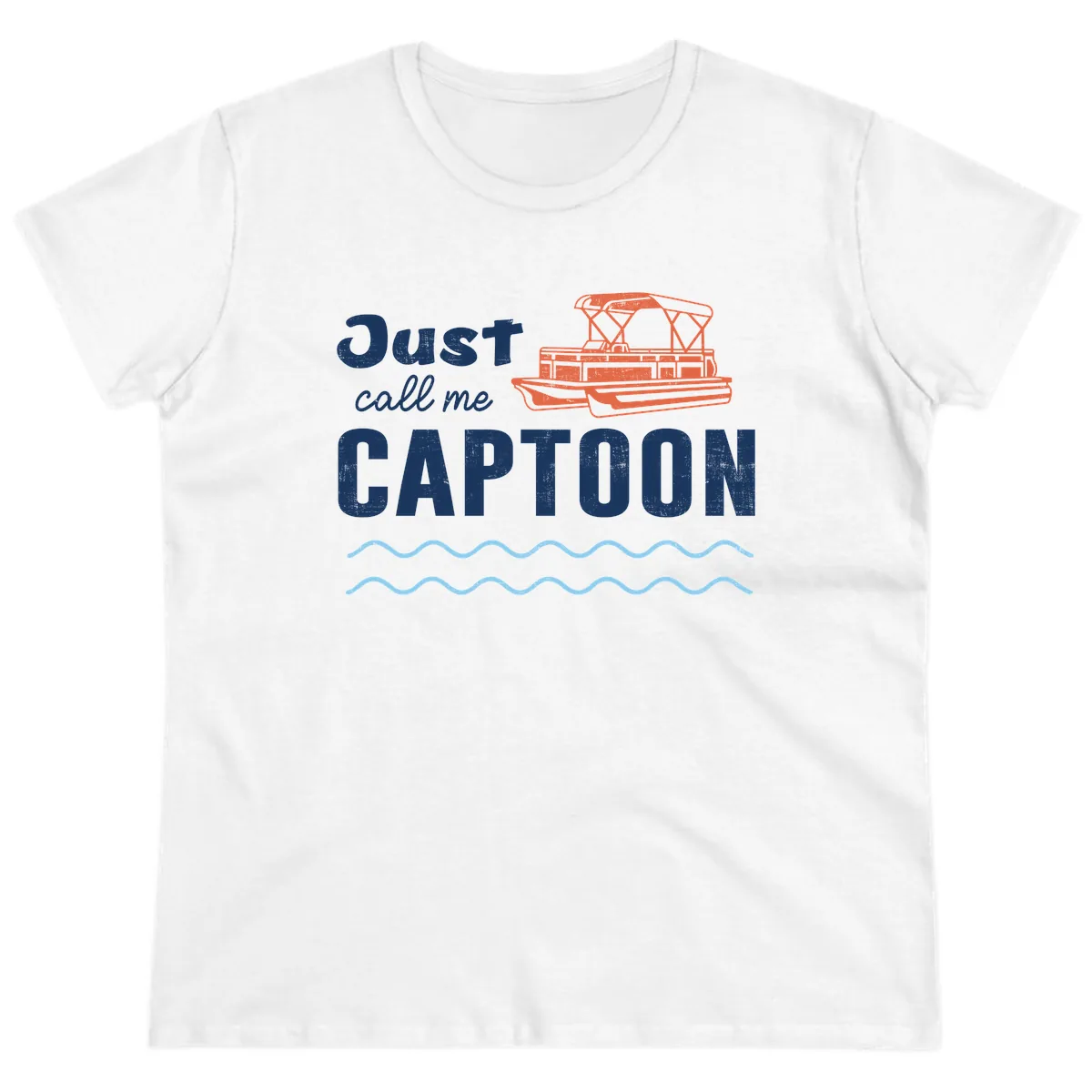 Just Call Me Captoon Ladies Tee in White
