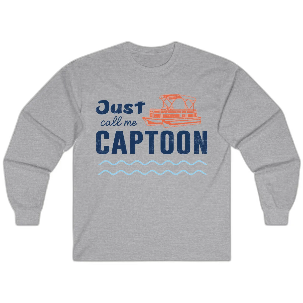 Just Call Me Captoon Long Sleeve in Sport Grey