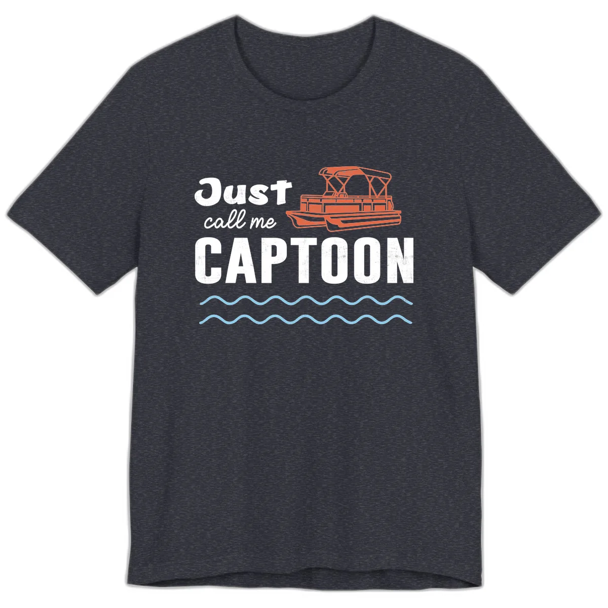 Just Call Me Captoon Premium T-Shirt in Heather Navy