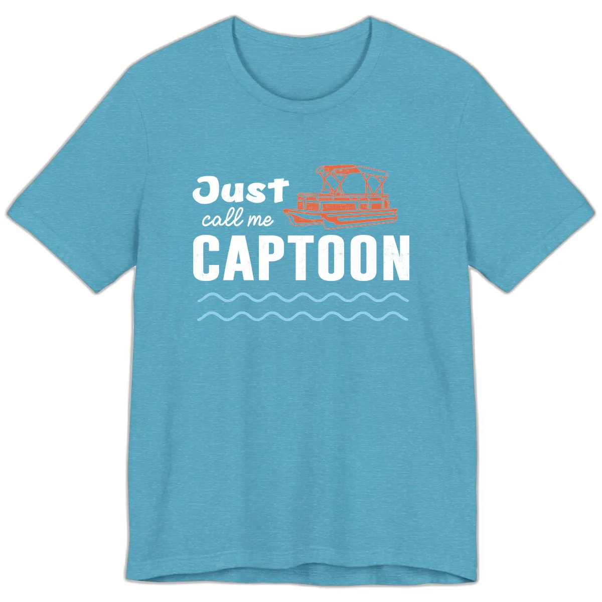 Just Call Me Captoon Premium T-Shirt in Heather Aqua