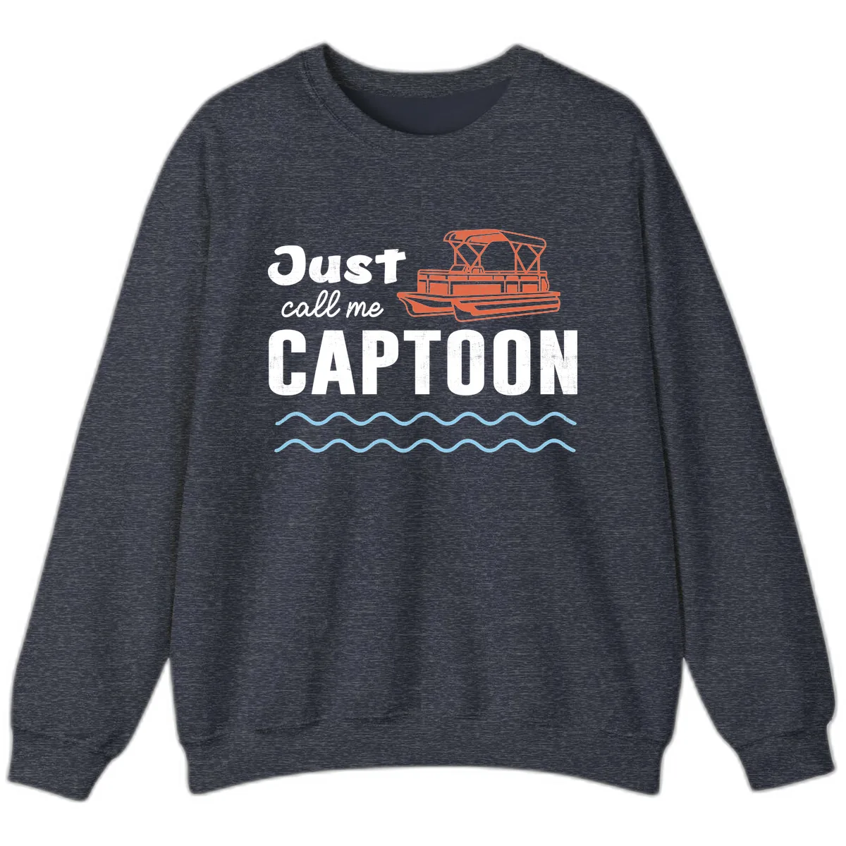 Just Call Me Captoon Sweatshirt in Heather Sport Dark Navy