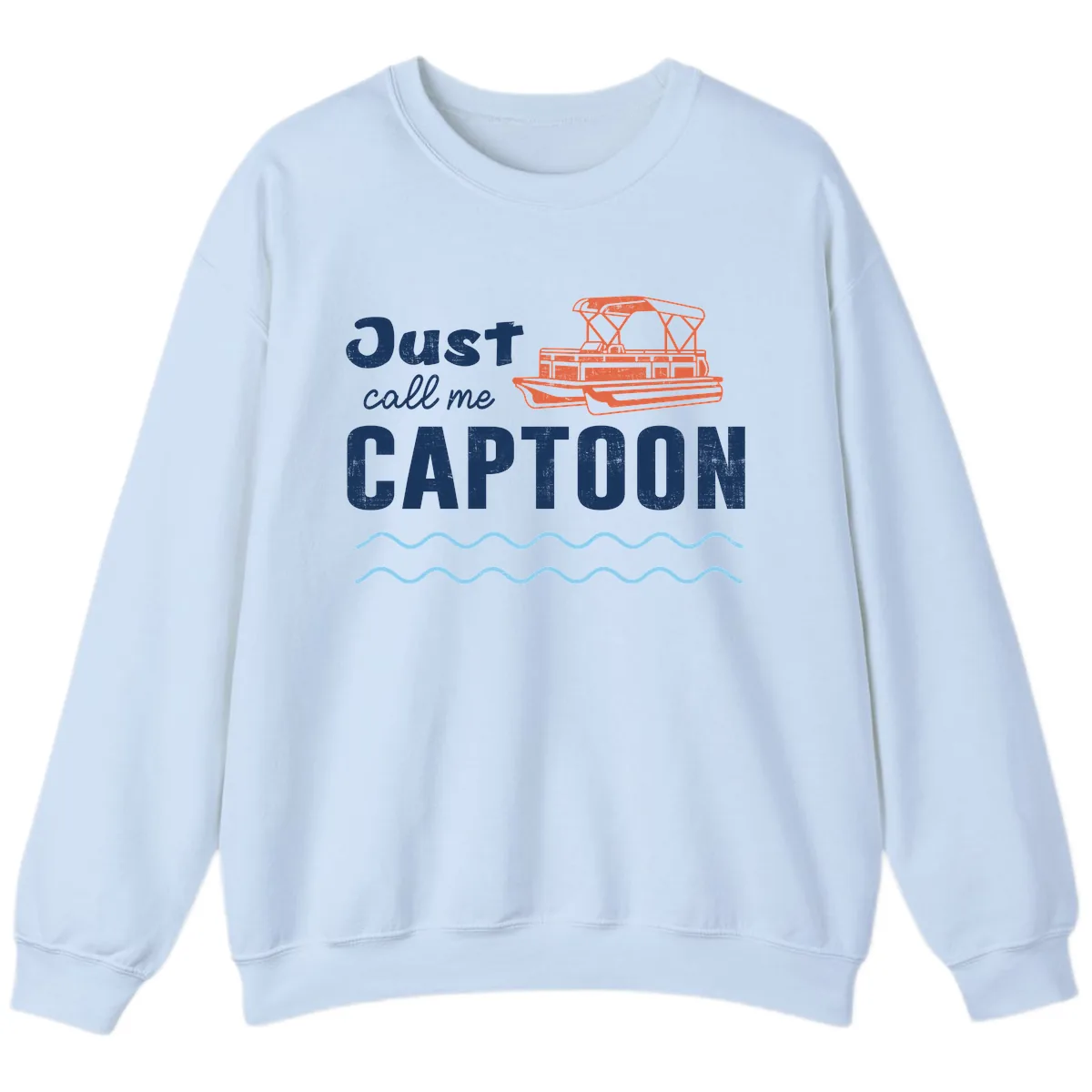 Just Call Me Captoon Sweatshirt in Light Blue