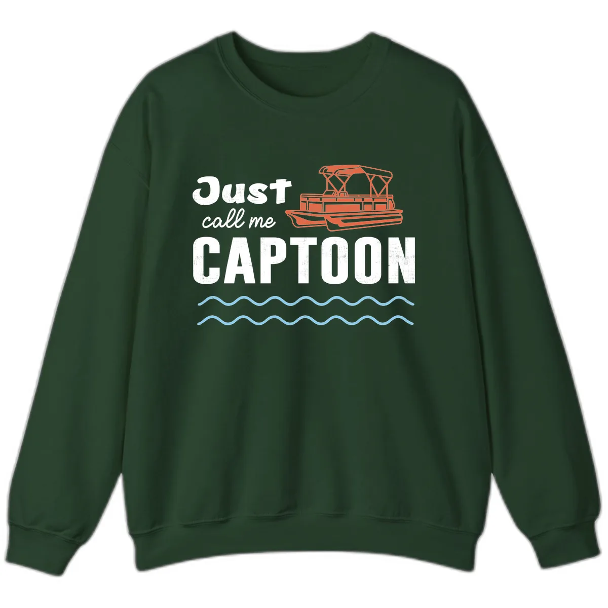 Just Call Me Captoon Sweatshirt in Forest Green