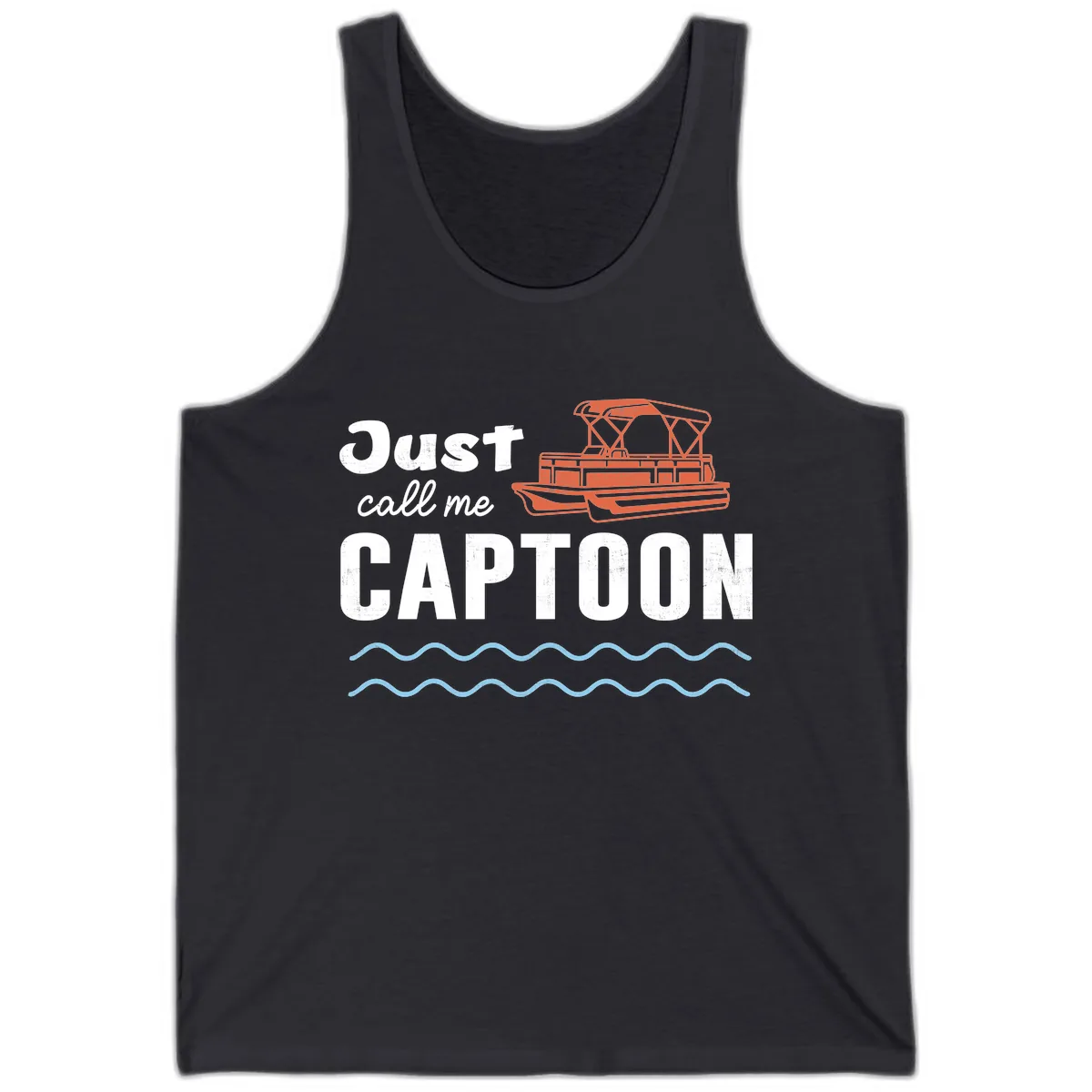 Just Call Me Captoon Tank in Dark Grey