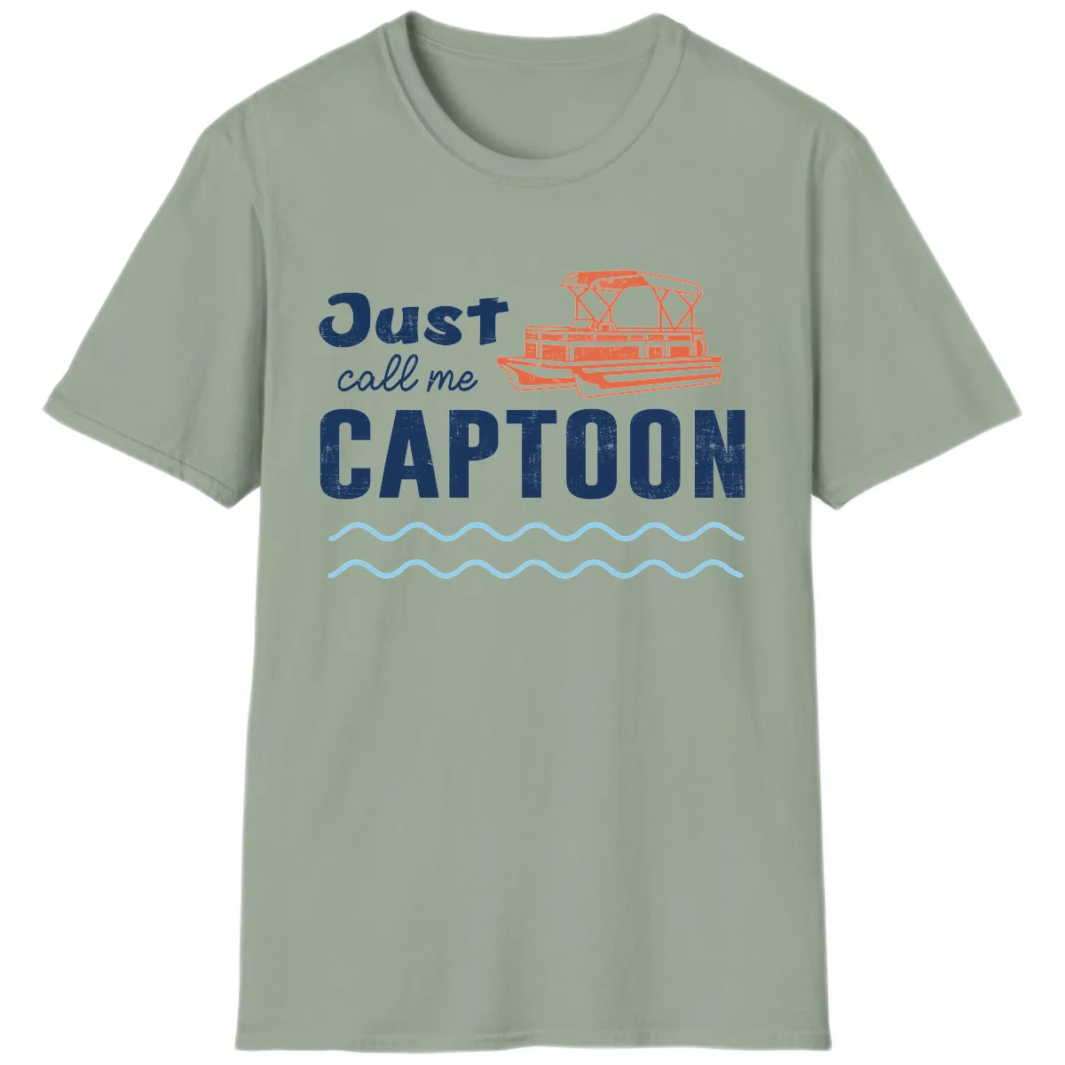 Just Call Me Captoon T-Shirt in Sage