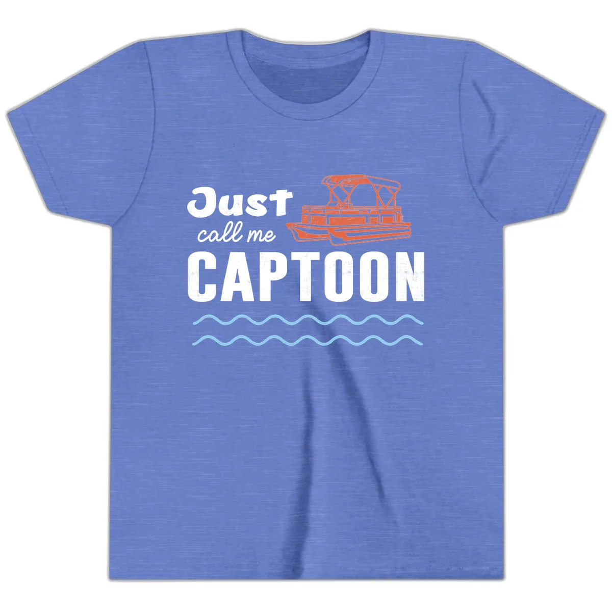 Just Call Me Captoon Youth T-Shirt in Heather Columbia Blue