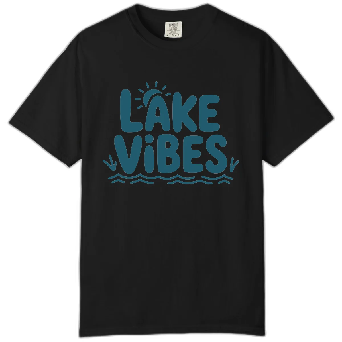 Lake Vibes Typography Design Comfort Color in Black