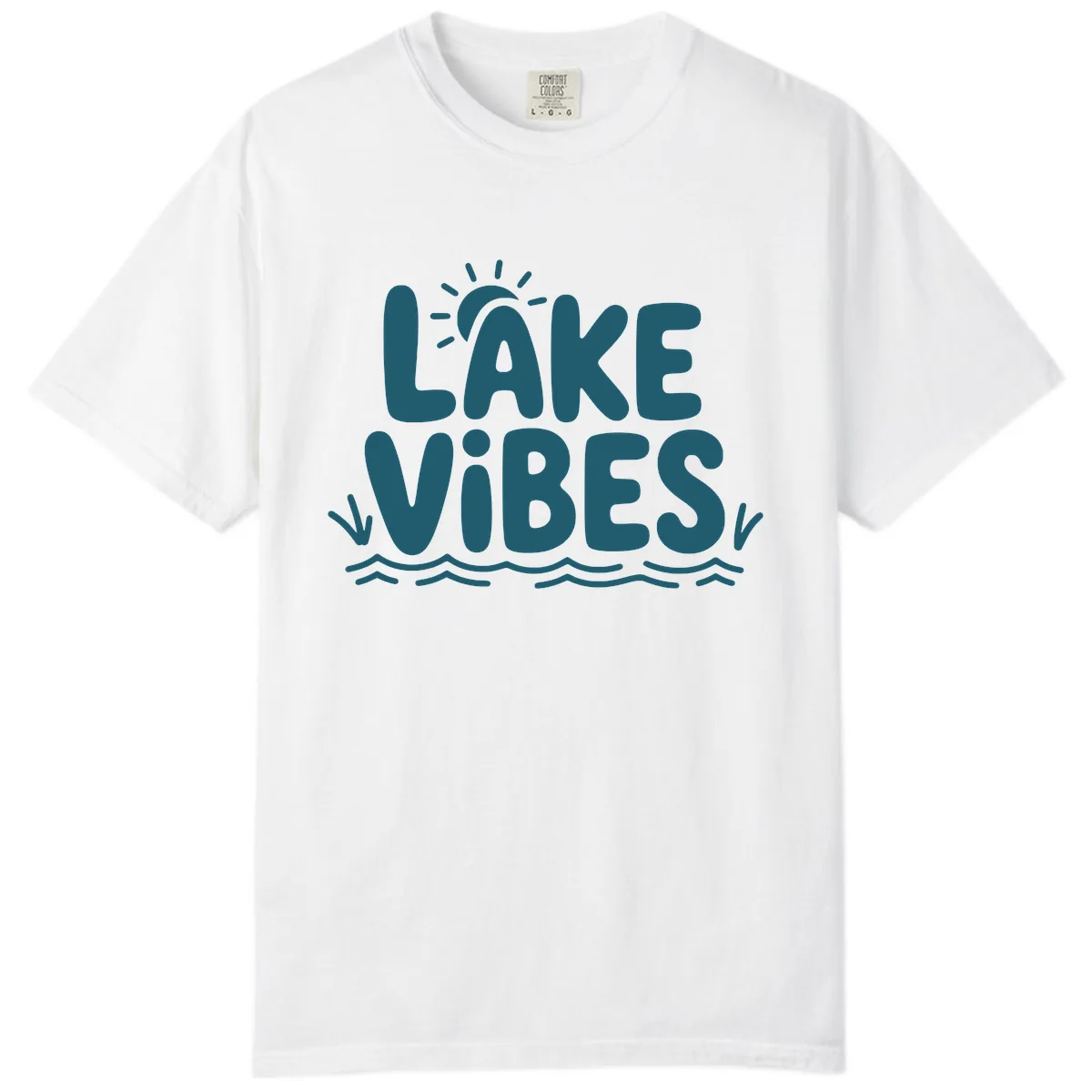 Lake Vibes Typography Design Comfort Color in White