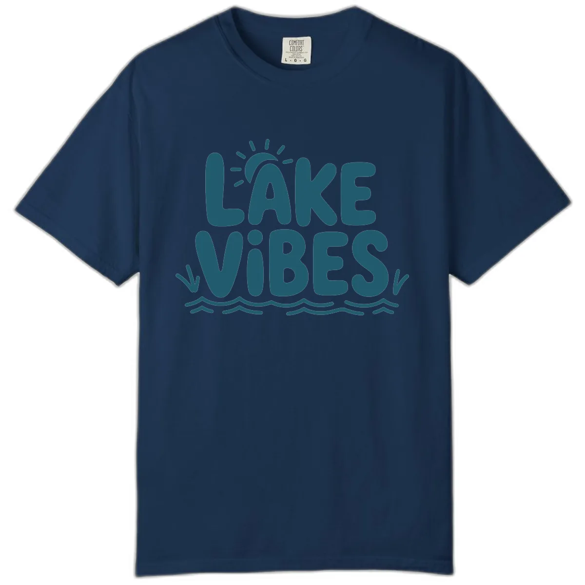 Lake Vibes Typography Design Comfort Color in Navy