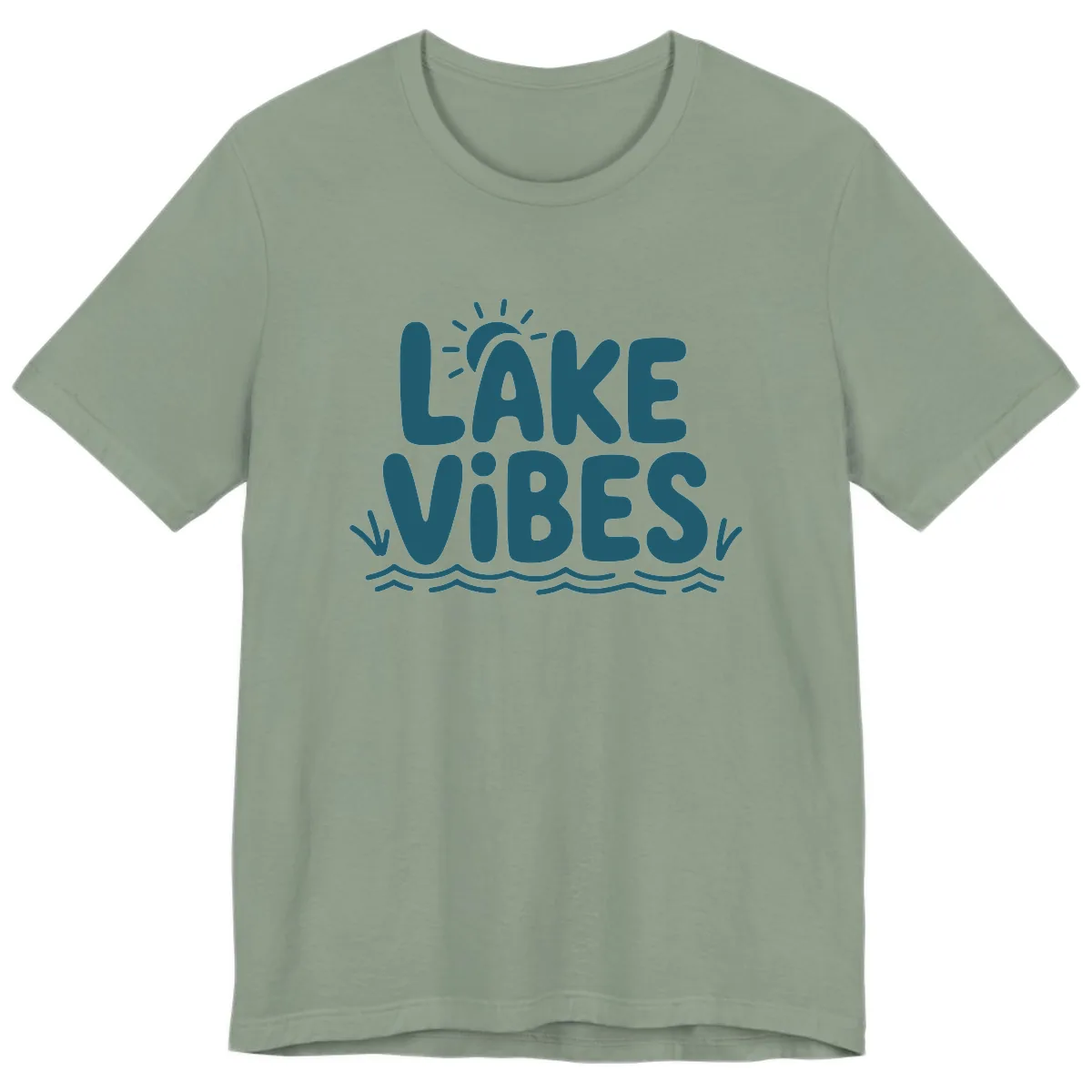 Lake Vibes Typography Design Premium T-Shirt in Sage
