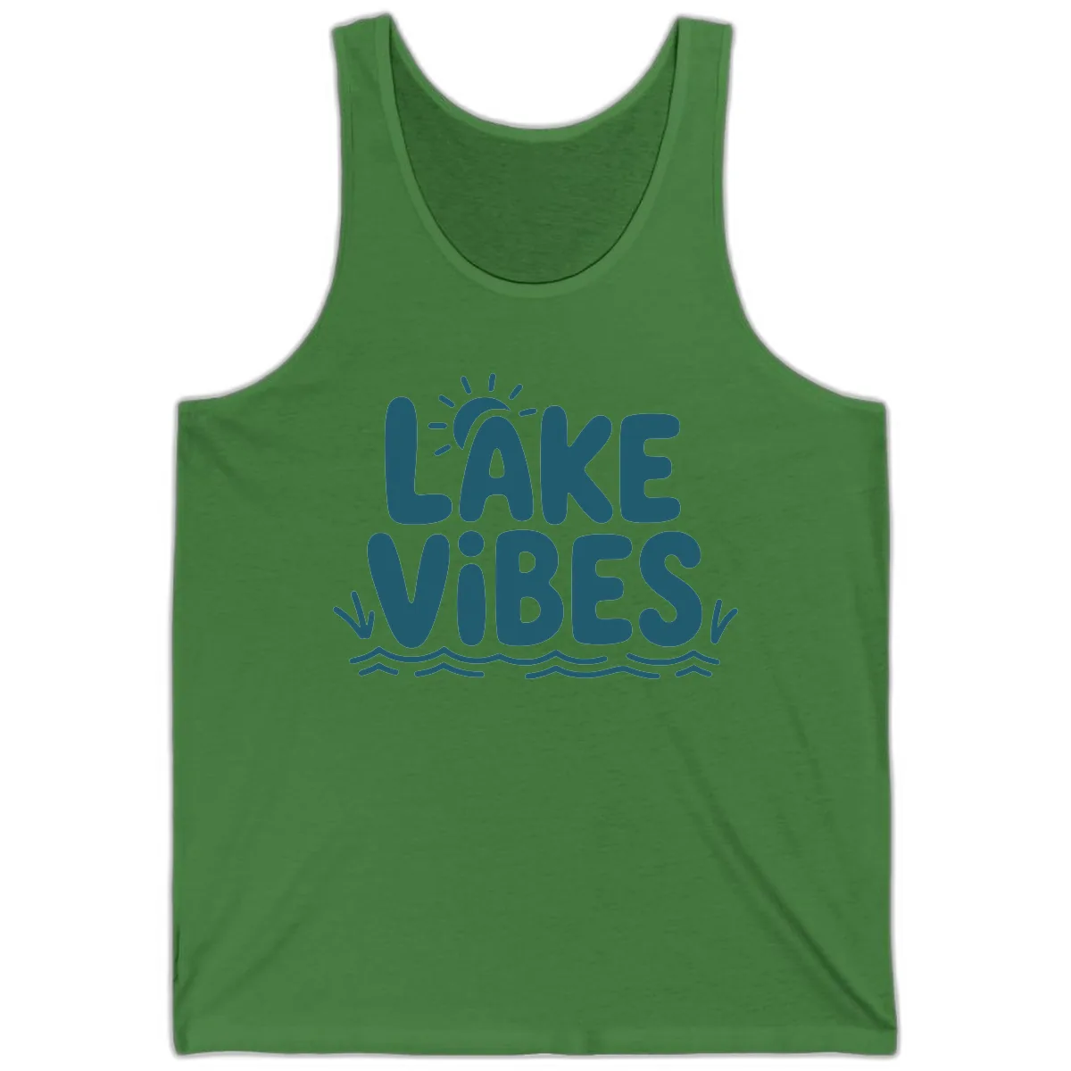 Lake Vibes Typography Design Tank in Leaf