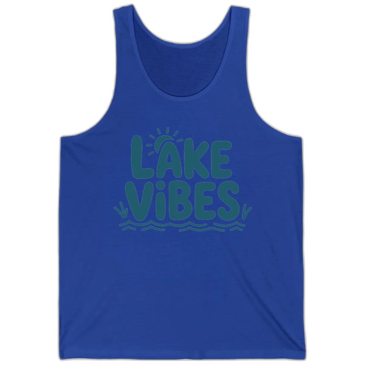 Lake Vibes Typography Design Tank in True Royal