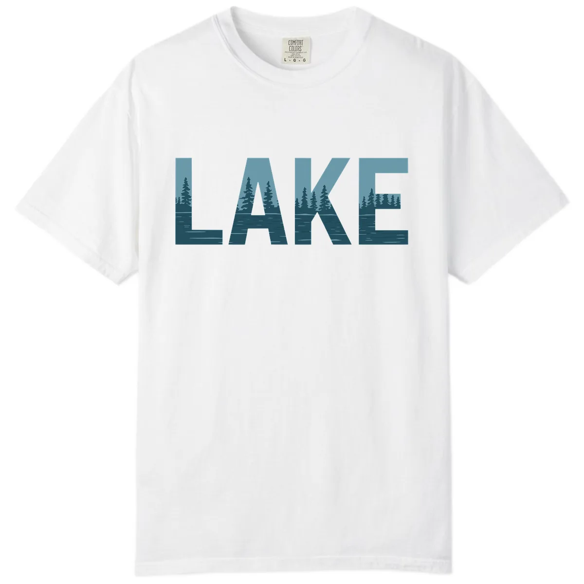 Lake Nature Scene Typography Comfort Color in White