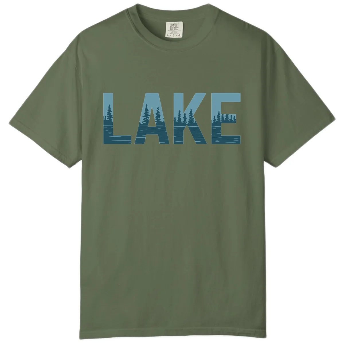 Lake Nature Scene Typography Comfort Color in Sage