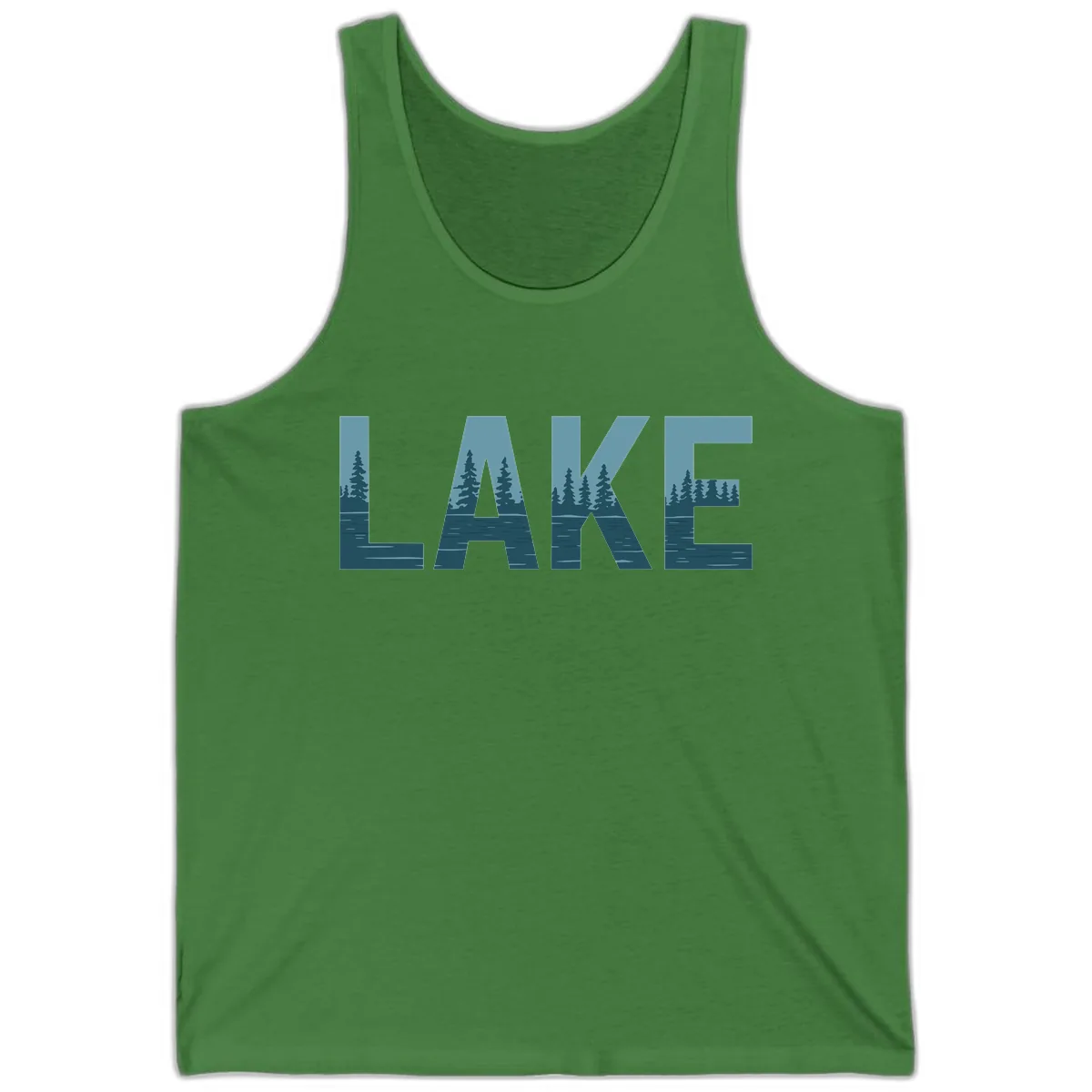 Lake Nature Scene Typography Tank in Leaf