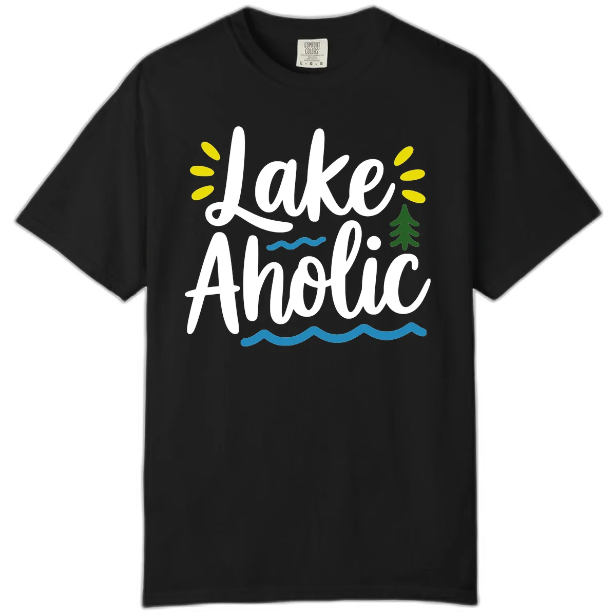 Lakeaholic Typography Design Comfort Color in Black