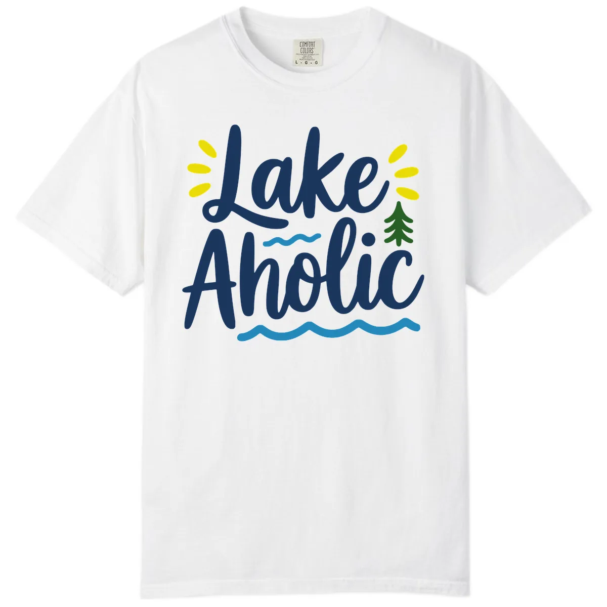 Lakeaholic Typography Design Comfort Color in White