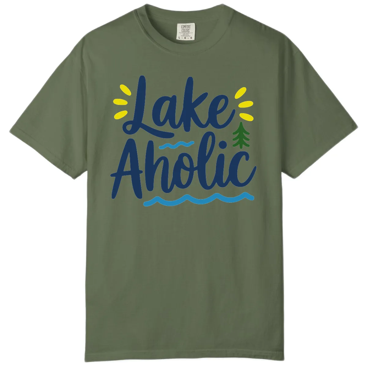 Lakeaholic Typography Design Comfort Color in Sage