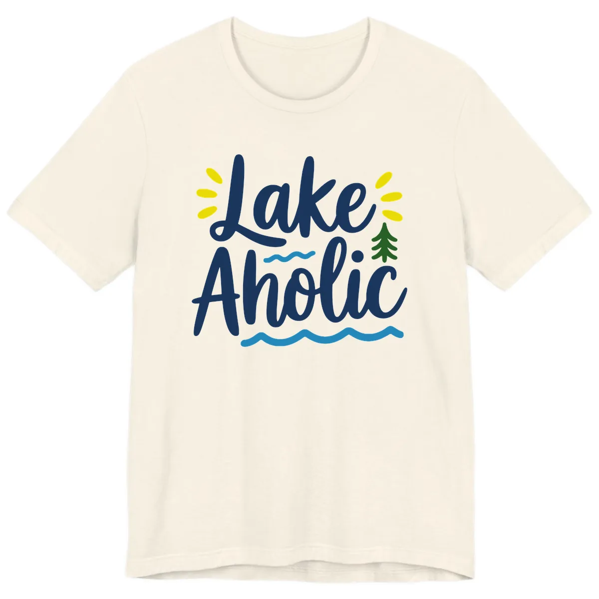 Lakeaholic Typography Design Premium T-Shirt in Natural