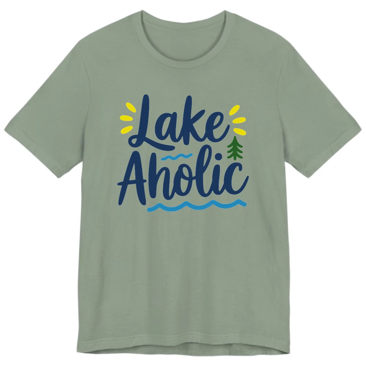 Lakeaholic Typography Design Premium T-Shirt in Sage