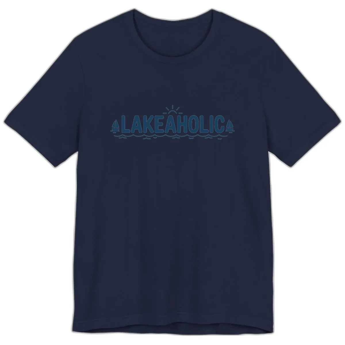 Lakeaholic Typography Design Premium T-Shirt in Navy