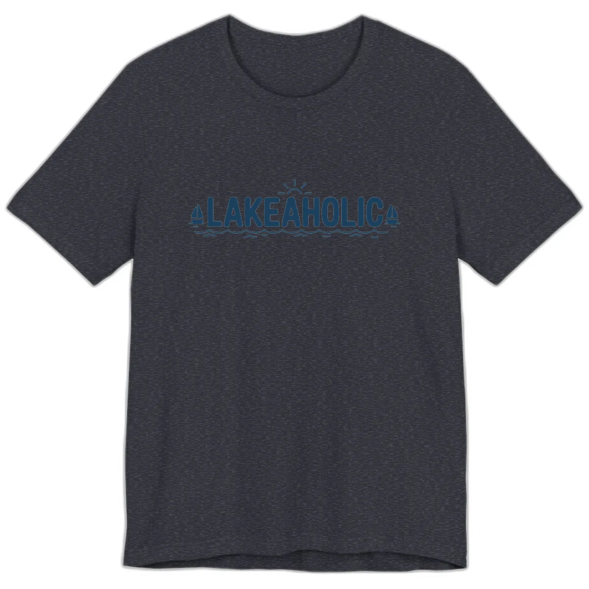 Lakeaholic Typography Design Premium T-Shirt in Heather Navy