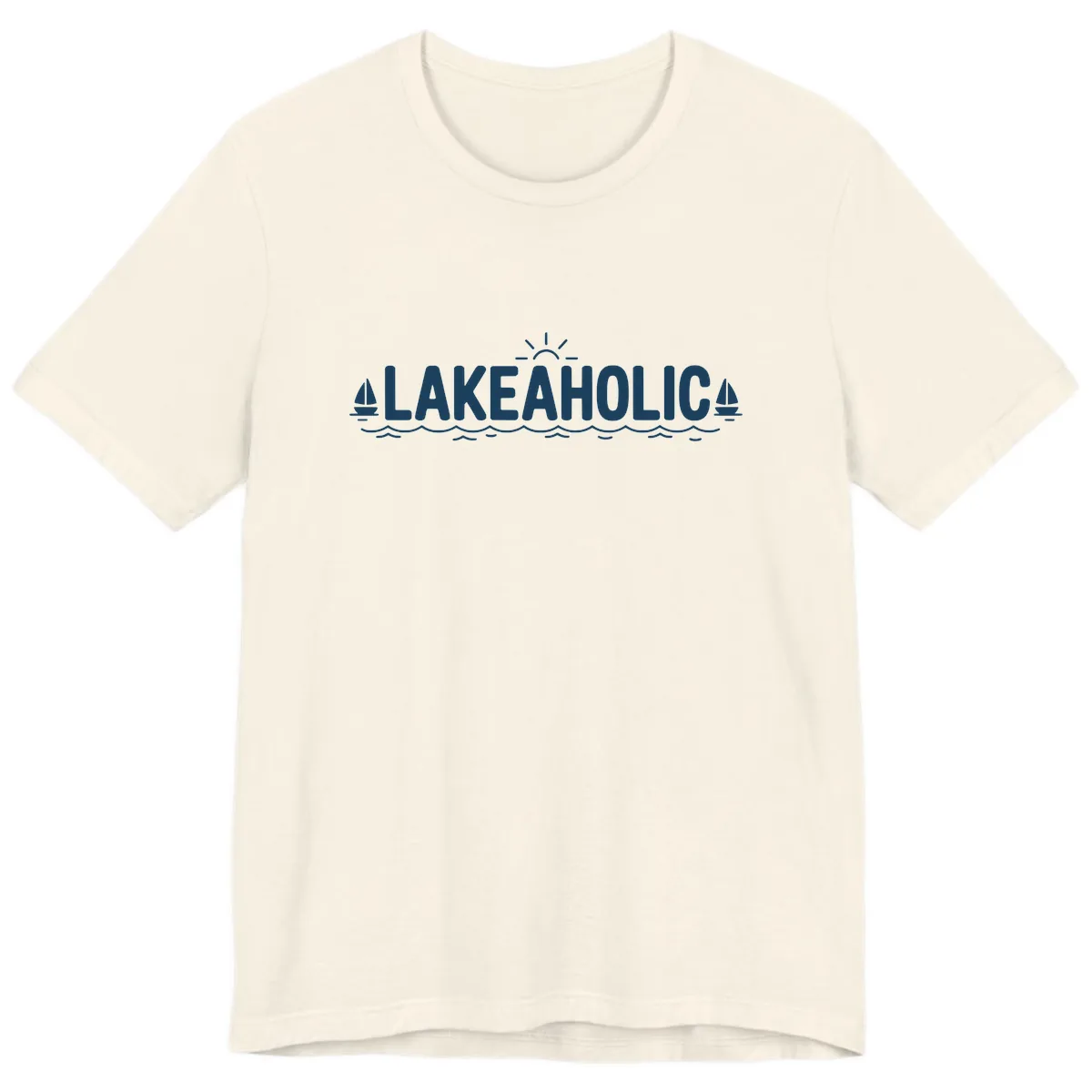 Lakeaholic Typography Design Premium T-Shirt in Natural