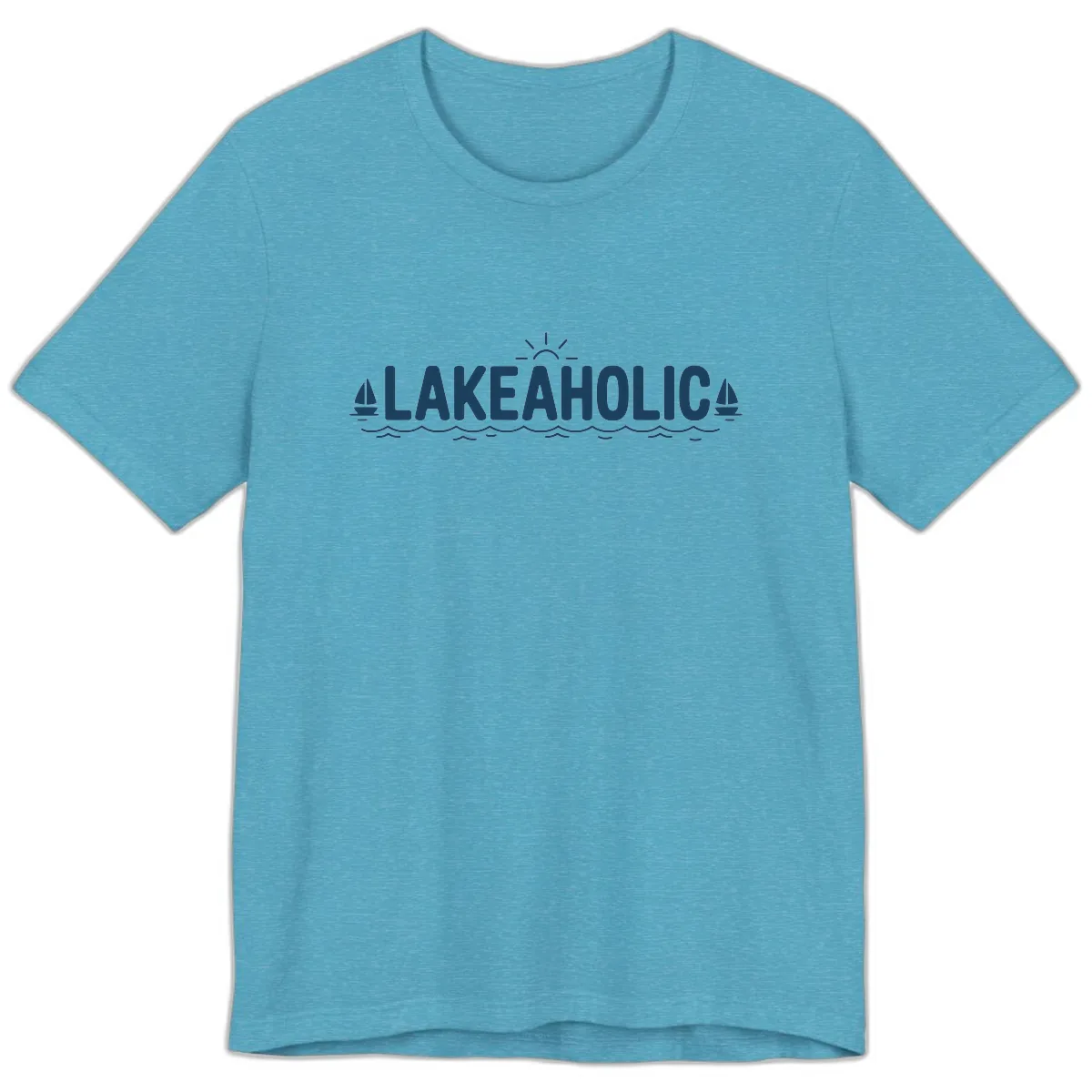 Lakeaholic Typography Design Premium T-Shirt in Heather Aqua