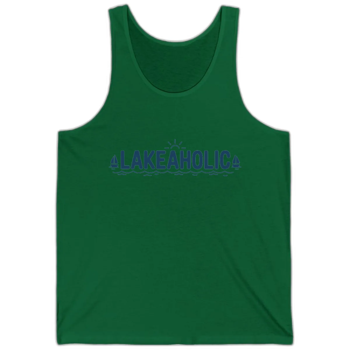 Lakeaholic Typography Design Tank in Kelly