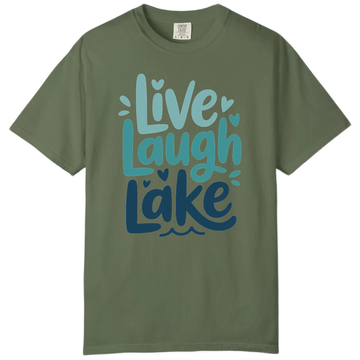 Live Laugh Lake Typography Design Comfort Color in Sage