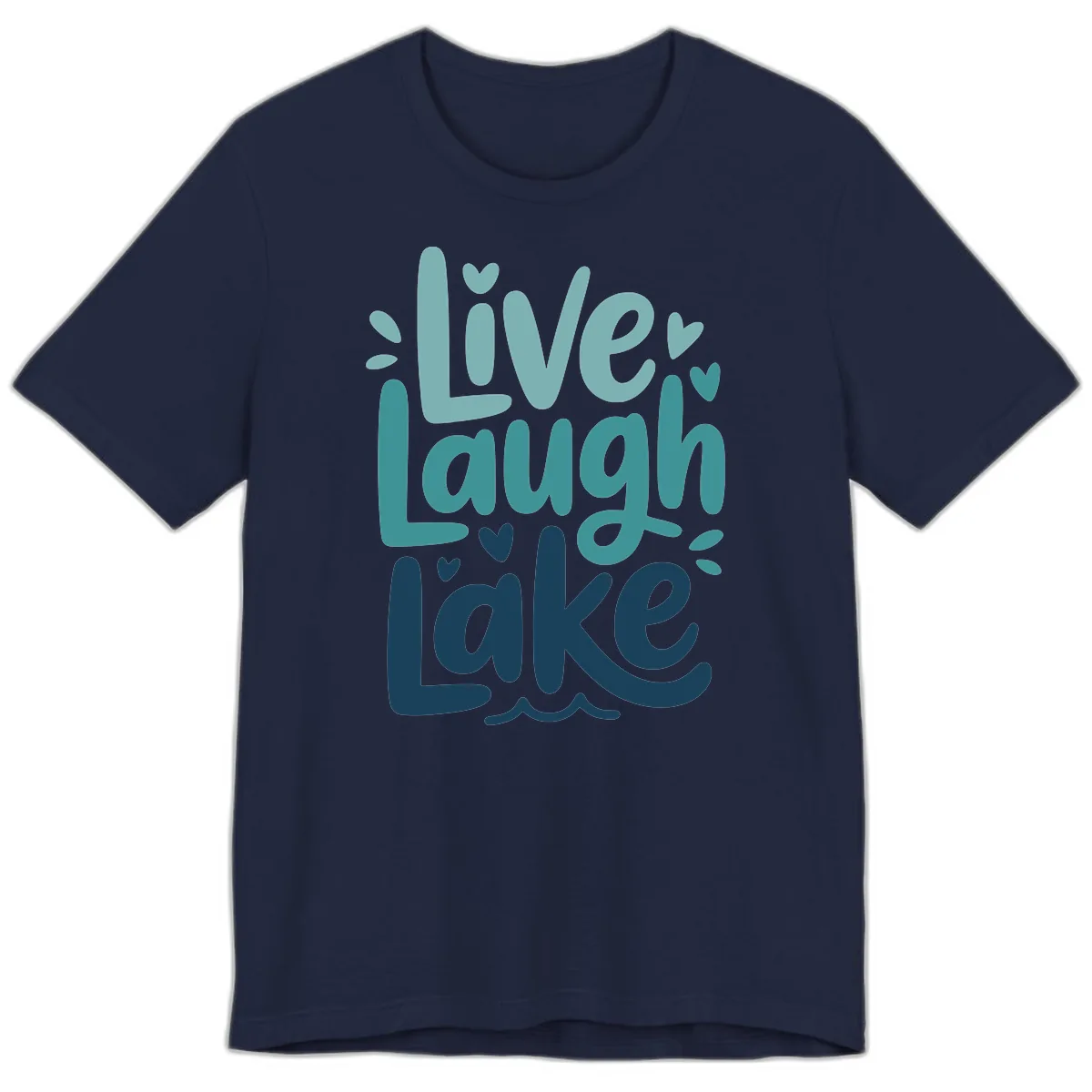 Live Laugh Lake Typography Design Premium T-Shirt in Navy