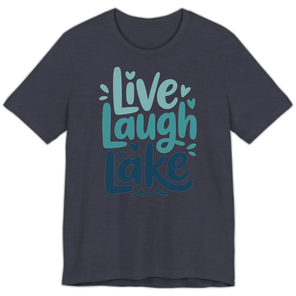 Live Laugh Lake Typography Design Premium T-Shirt in Heather Midnight Navy