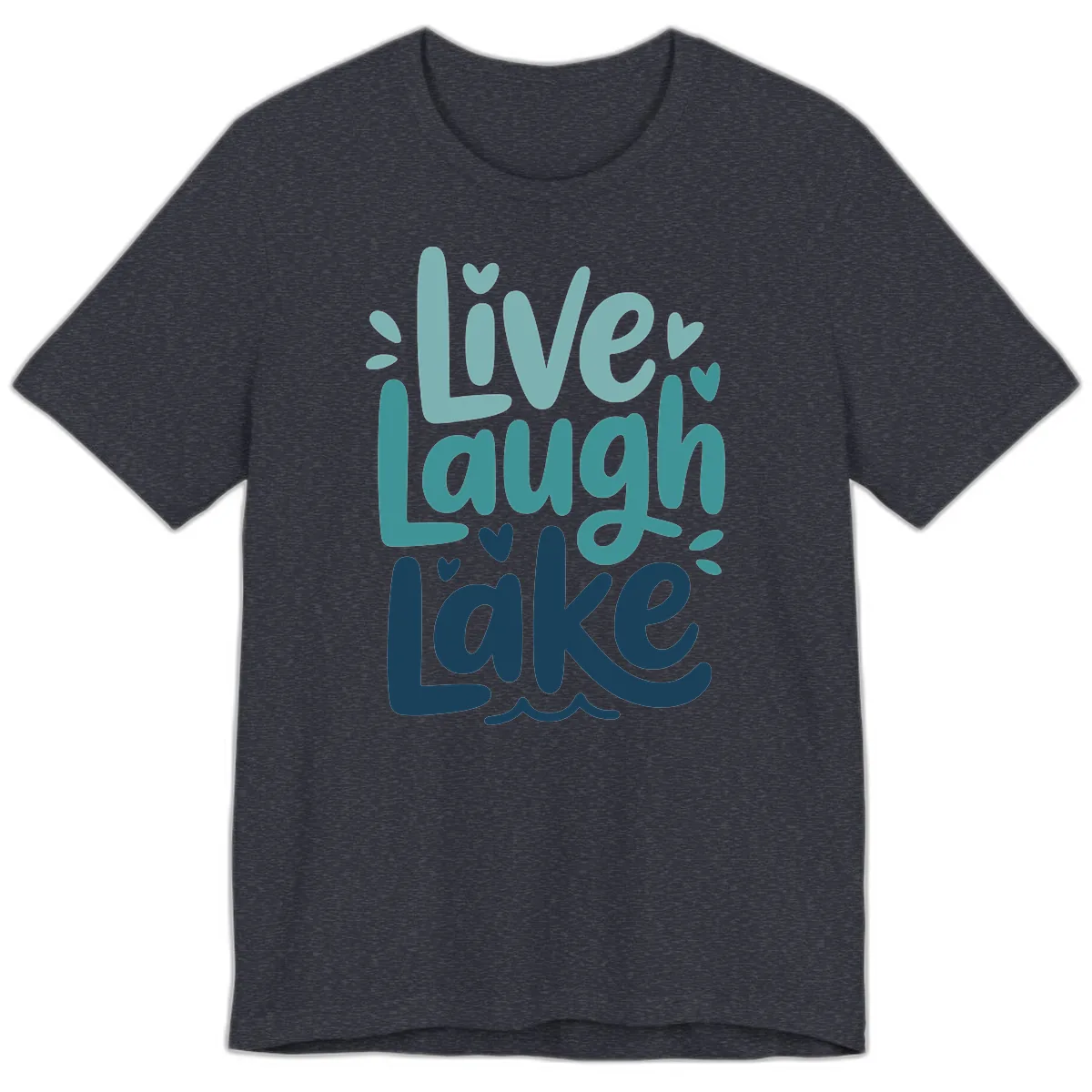 Live Laugh Lake Typography Design Premium T-Shirt in Heather Navy