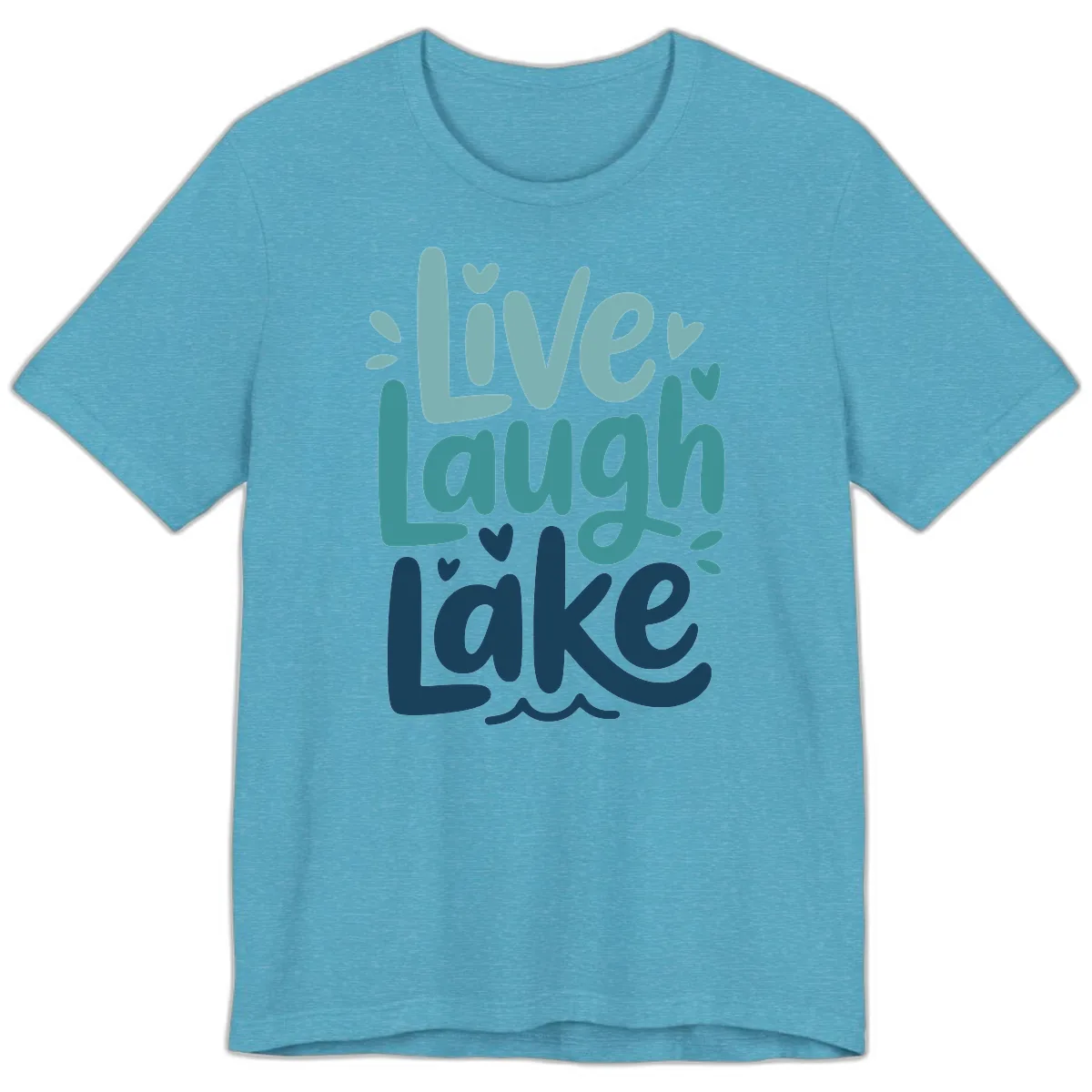 Live Laugh Lake Typography Design Premium T-Shirt in Heather Aqua