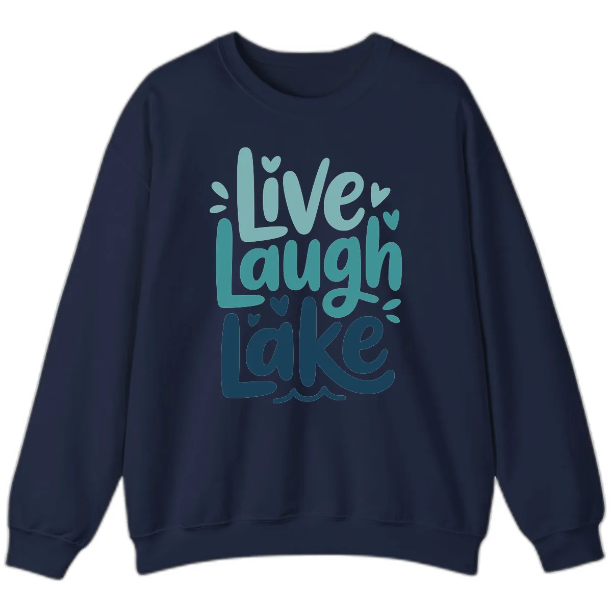 Live Laugh Lake Typography Design Sweatshirt in Navy