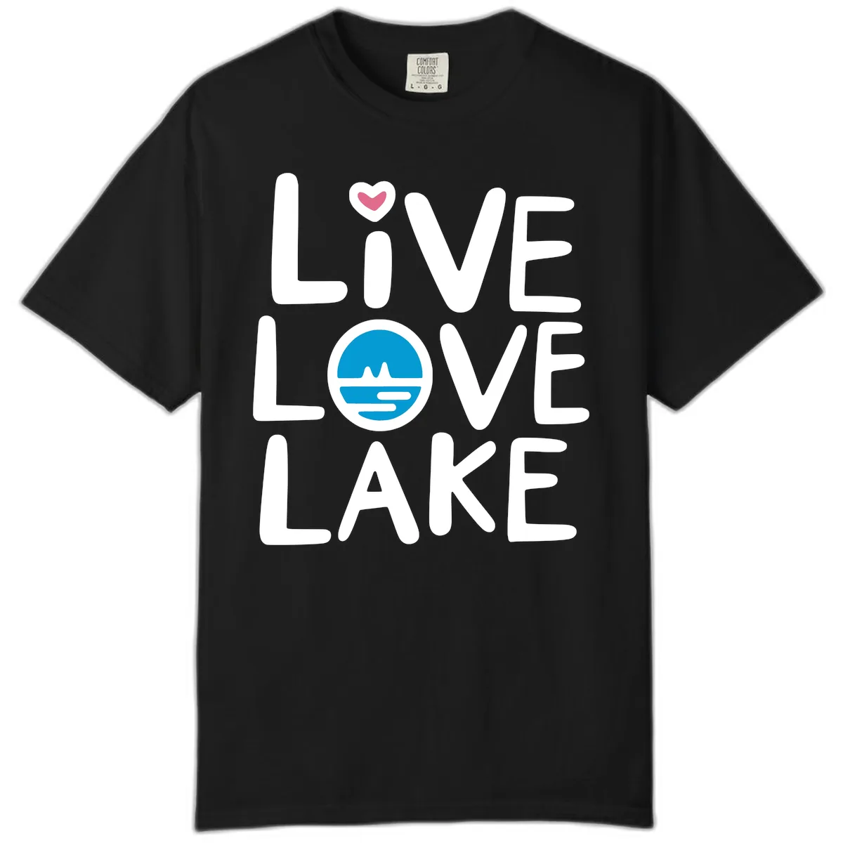 Live Love Lake Typography Design Comfort Color in Black
