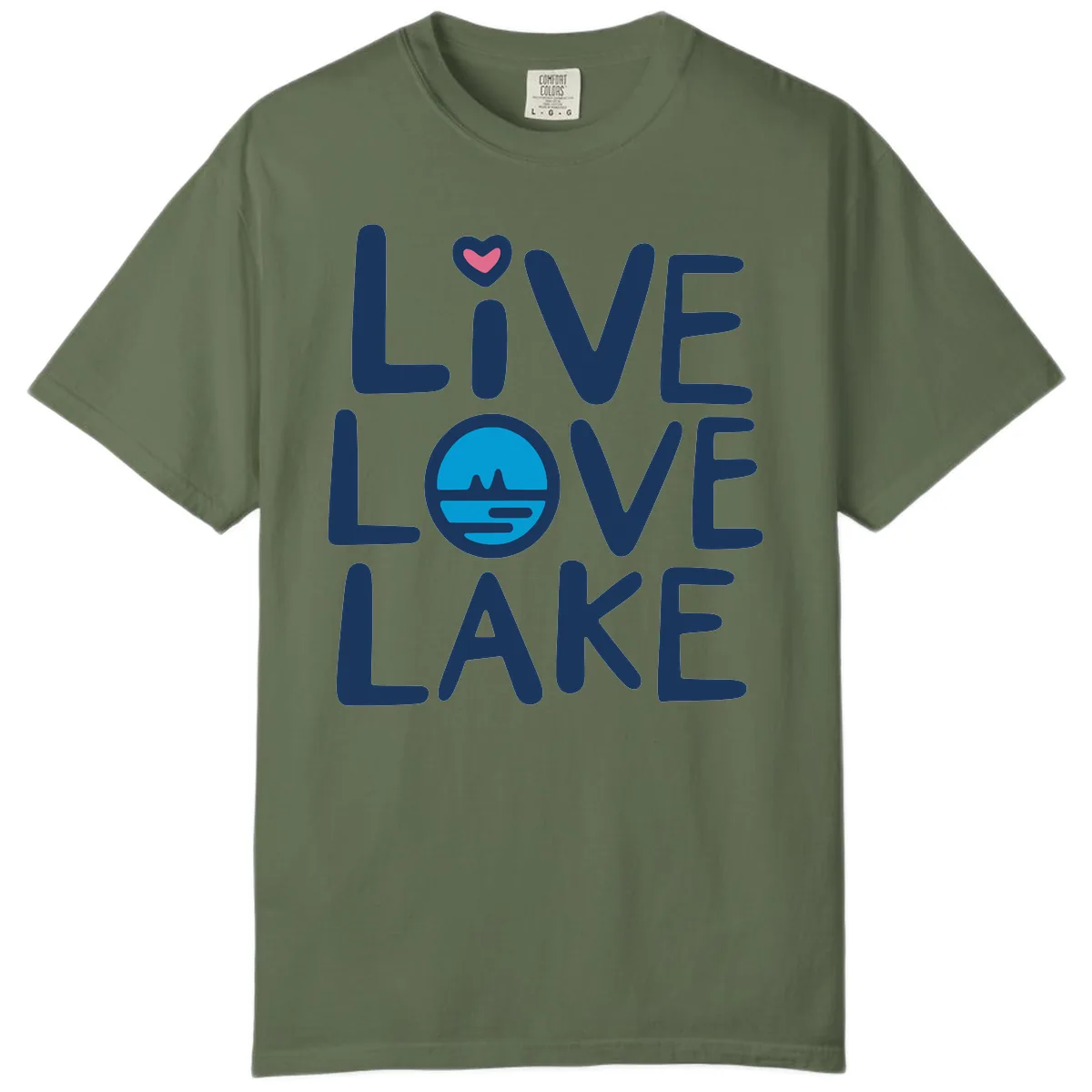 Live Love Lake Typography Design Comfort Color in Sage
