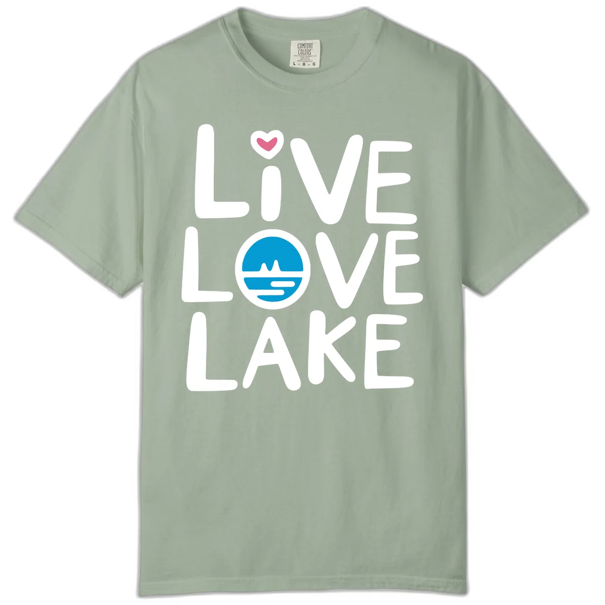 Live Love Lake Typography Design Comfort Color in Bay